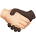 🫱🏻‍🫲🏿 handshake: light skin tone, dark skin tone display on Apple